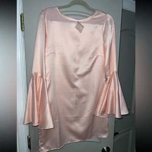 Pink Venus Satin Like Flowy Dress, Size L